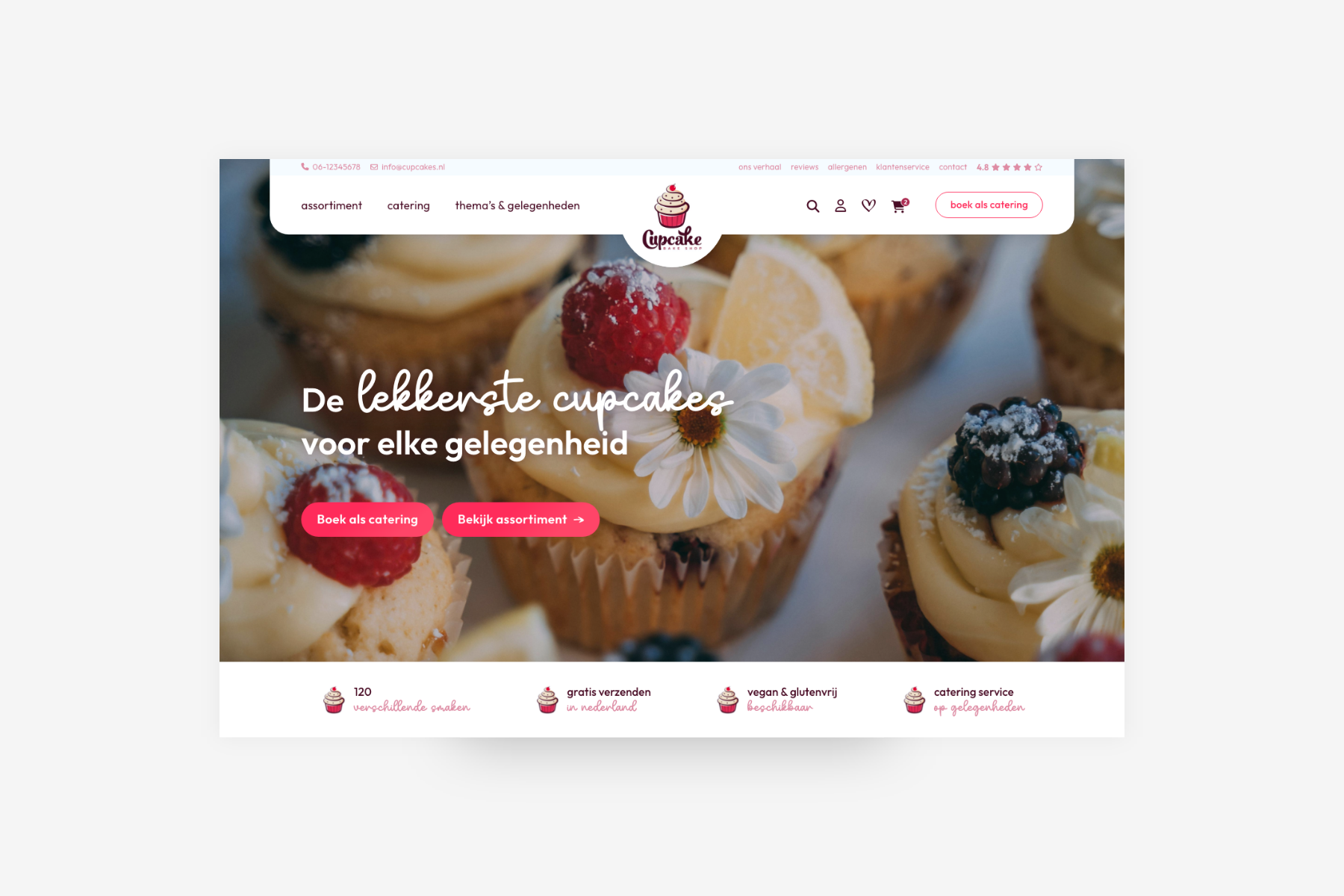 website design cupcake shop