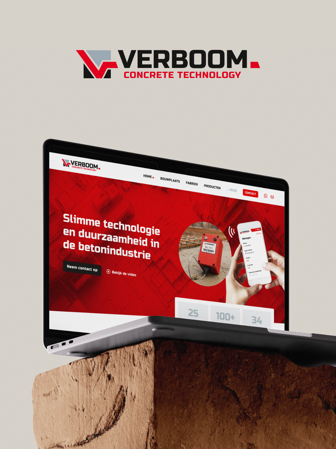 laptop screen homepage verboom